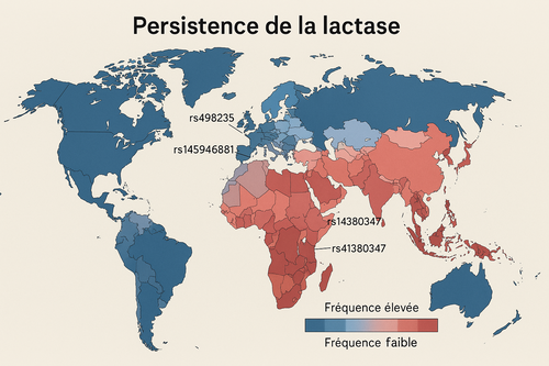 Mappemonde de la persistance de la lactase